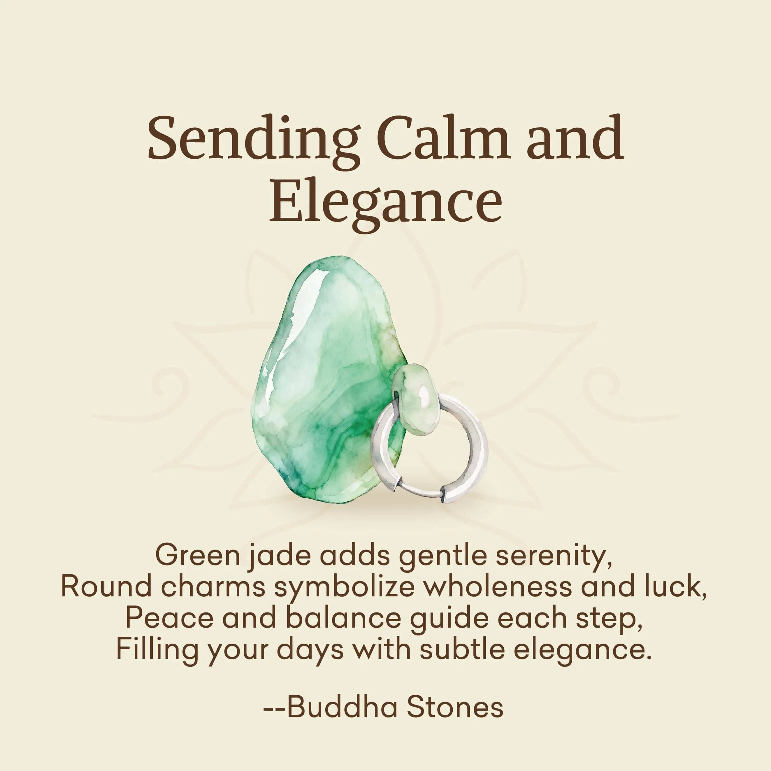 Fortune Jewel "Sending Calm and Elegance"Titanium Steel Jade Earrings Includes Gift Message Card Fortune Jewel