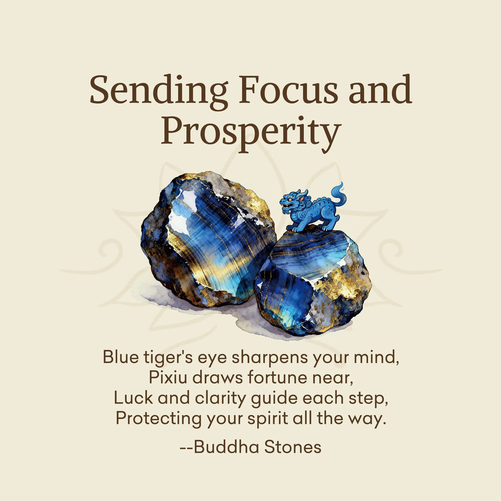 Buddha Stones "Sending Focus and Prosperity" Tiger Eye Pixiu Bracelet Includes Gift Message Card Fortune Jewel