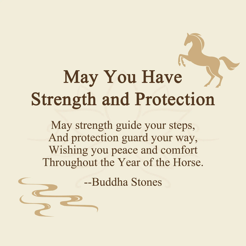 Buddha Stones "May You Have Strength and Protection" Year of the Horse Includes Gift Message Card Fortune Jewel