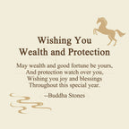 Buddha Stones "Wishing You Wealth and Protection" Year of the Horse String Includes Gift Message Card Fortune Jewel