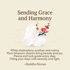 Fortune Jewel "Sending Grace and Harmony"Plum Blossom Chalcedony Bracelet Includes Gift Message Card Fortune Jewel