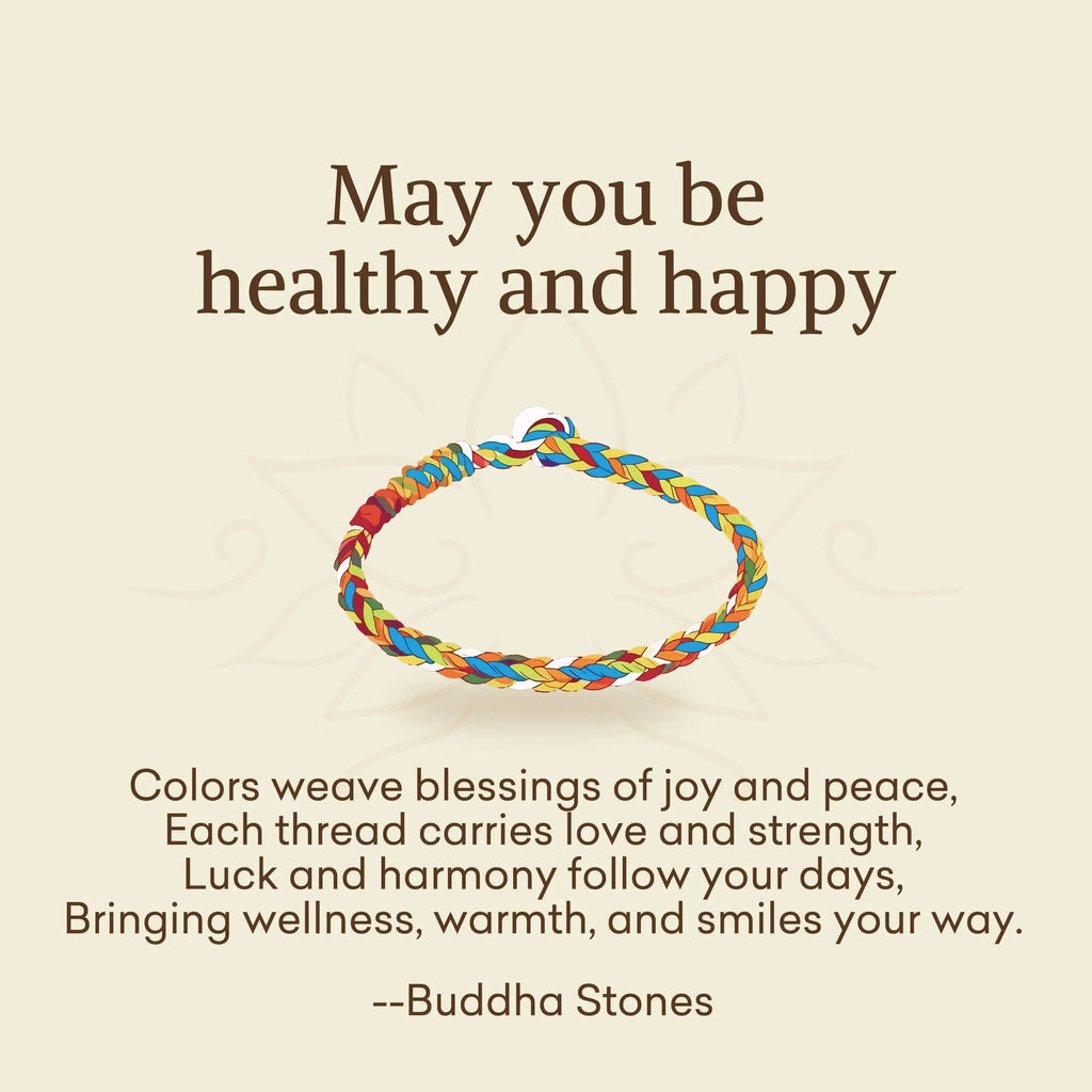 Fortune Jewel "May you be healthy and happy" Lucky Multicolored Bracelet Includes Gift Message Card Fortune Jewel
