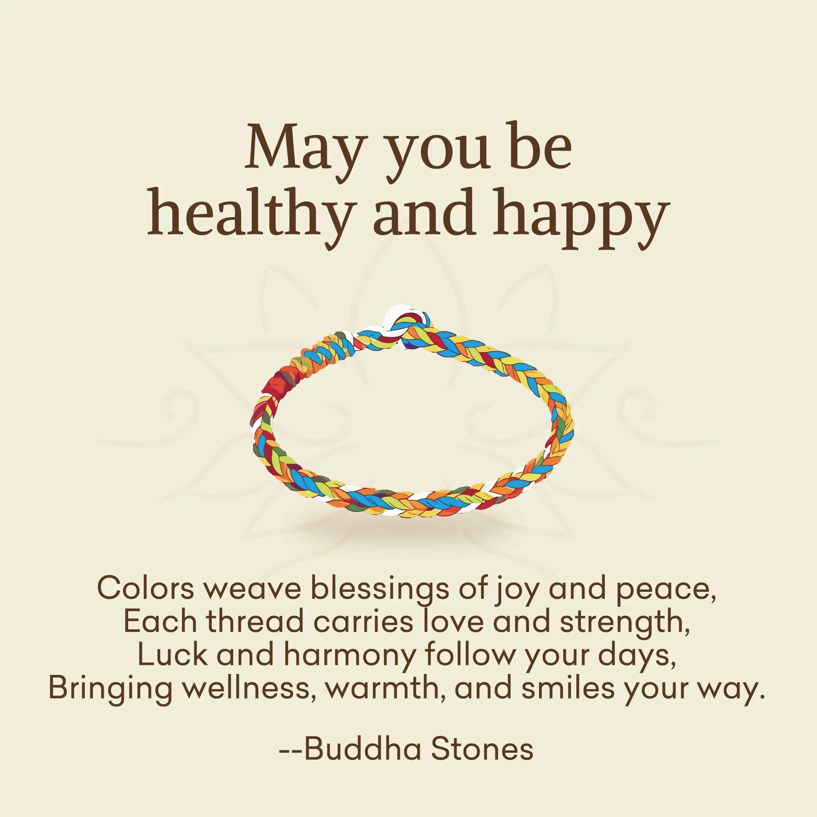 Fortune Jewel "May you be healthy and happy" Lucky Multicolored Bracelet Includes Gift Message Card Fortune Jewel