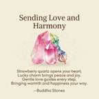 Buddha Stones "Sending Love and Harmony"Strawberry Quartz Bracelet Includes Gift Message Card Fortune Jewel