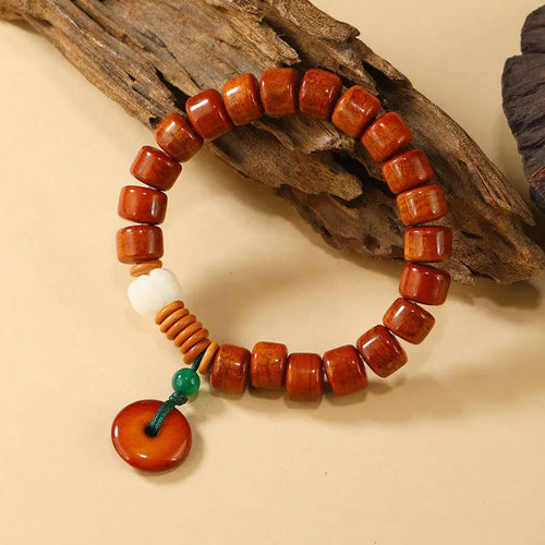 Buddha Stones Bone Beads Lotus Peace Buckle Design Enlightenment Bracelet Fortune Jewel