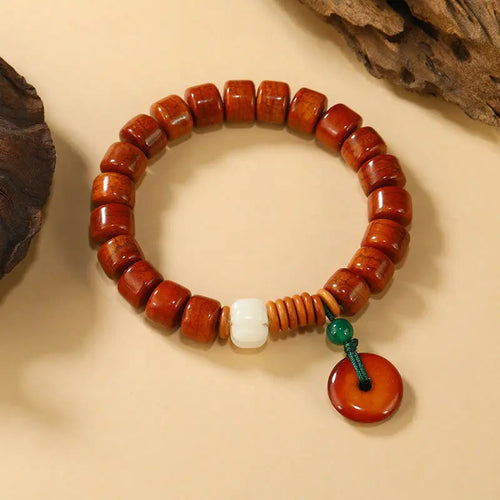 Buddha Stones Bone Beads Lotus Peace Buckle Design Enlightenment Bracelet Fortune Jewel