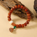 Buddha Stones Bone Beads Lotus Peace Buckle Design Enlightenment Bracelet Fortune Jewel