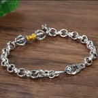 Fortune Jewel Retro Om Mani Padme Hum Vajra Copper Calm Bracelet Fortune Jewel