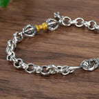 Fortune Jewel Retro Om Mani Padme Hum Vajra Copper Calm Bracelet Fortune Jewel