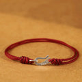 Fortune Jewel 925 Sterling Silver Hook Design Red String Strength Colorful Bracelet Fortune Jewel