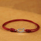Fortune Jewel 925 Sterling Silver Hook Design Red String Strength Colorful Bracelet Fortune Jewel