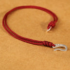 Fortune Jewel 925 Sterling Silver Hook Design Red String Strength Colorful Bracelet Fortune Jewel