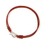 Fortune Jewel 925 Sterling Silver Hook Design Red String Strength Colorful Bracelet Fortune Jewel