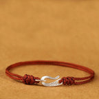 Fortune Jewel 925 Sterling Silver Hook Design Red String Strength Colorful Bracelet Fortune Jewel