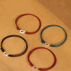 Fortune Jewel 925 Sterling Silver Hook Design Red String Strength Colorful Bracelet Fortune Jewel