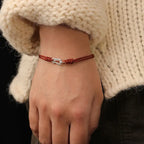 Fortune Jewel 925 Sterling Silver Hook Design Red String Strength Colorful Bracelet Fortune Jewel