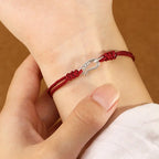 Fortune Jewel 925 Sterling Silver Hook Design Red String Strength Colorful Bracelet Fortune Jewel