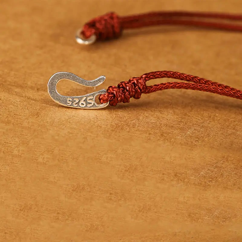 Fortune Jewel 925 Sterling Silver Hook Design Red String Strength Colorful Bracelet Fortune Jewel