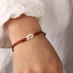 Fortune Jewel 925 Sterling Silver Hook Design Red String Strength Colorful Bracelet Fortune Jewel