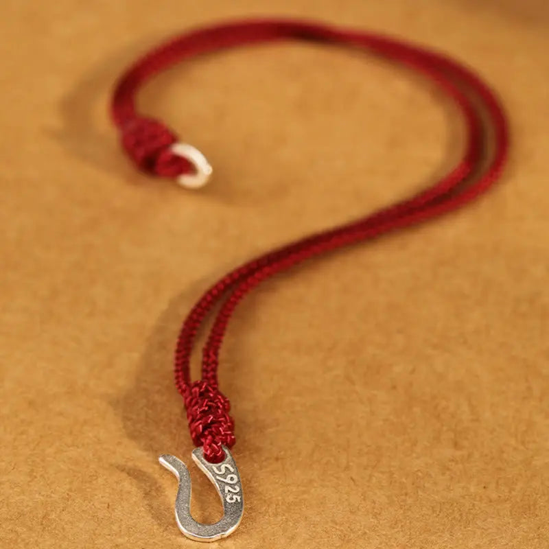 Fortune Jewel 925 Sterling Silver Hook Design Red String Strength Colorful Bracelet Fortune Jewel