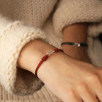 Fortune Jewel 925 Sterling Silver Hook Design Red String Strength Colorful Bracelet Fortune Jewel