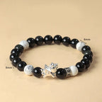 Fortune Jewel 999 Sterling Silver Year Of The Horse Natural Black Obsidian Bodhi Seed Strength Bracelet Fortune Jewel