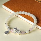 Fortune Jewel 999 Sterling Silver Year Of The Horse Natural Black Obsidian Bodhi Seed Strength Bracelet Fortune Jewel