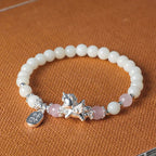 Fortune Jewel 999 Sterling Silver Year Of The Horse Natural Black Obsidian Bodhi Seed Strength Bracelet Fortune Jewel
