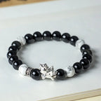 Fortune Jewel 999 Sterling Silver Year Of The Horse Natural Black Obsidian Bodhi Seed Strength Bracelet Fortune Jewel