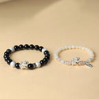 Fortune Jewel 999 Sterling Silver Year Of The Horse Natural Black Obsidian Bodhi Seed Strength Bracelet Fortune Jewel