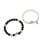Fortune Jewel 999 Sterling Silver Year Of The Horse Natural Black Obsidian Bodhi Seed Strength Bracelet Fortune Jewel