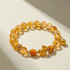 Fortune Jewel Year Of The Horse 8mm Citrine Pink Crystal Strawberry Quartz Protection Bracelet Fortune Jewel