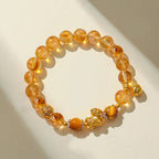 Fortune Jewel Year Of The Horse 8mm Citrine Pink Crystal Strawberry Quartz Protection Bracelet Fortune Jewel