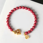 Fortune Jewel Year Of The Horse Natural Cinnabar Hetian Jade Concentration Bracelet Fortune Jewel