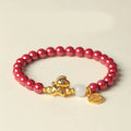 Fortune Jewel Year Of The Horse Natural Cinnabar Hetian Jade Concentration Bracelet Fortune Jewel