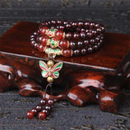Fortune Jewel Natural Garnet Red Agate Colorful Butterfly Purification Calm Multi-layer Bracelet Fortune Jewel