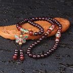 Fortune Jewel Natural Garnet Red Agate Colorful Butterfly Purification Calm Multi-layer Bracelet Fortune Jewel