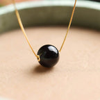 Fortune Jewel 925 Sterling Silver Amber Round Bead Confidence Focus Pendant Necklace Fortune Jewel