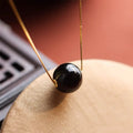 Fortune Jewel 925 Sterling Silver Amber Round Bead Confidence Focus Pendant Necklace Fortune Jewel