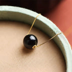 Fortune Jewel 925 Sterling Silver Amber Round Bead Confidence Focus Pendant Necklace Fortune Jewel