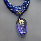 Fortune Jewel Tibetan Buddha Liuli Crystal Ksitigarbha Bodhisattva Serenity Necklace Pendant Fortune Jewel