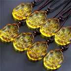 Fortune Jewel Liuli Crystal Chinese Zodiac Natal Buddha Protection Necklace Pendant Fortune Jewel