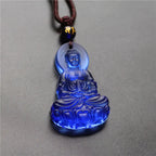 Fortune Jewel Liuli Crystal Medicine Buddha Serenity Necklace Pendant Fortune Jewel