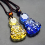 Fortune Jewel Liuli Crystal Medicine Buddha Serenity Necklace Pendant Fortune Jewel
