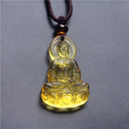 Fortune Jewel Liuli Crystal Medicine Buddha Serenity Necklace Pendant Fortune Jewel