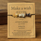 Fortune Jewel Citrine Green Aventurine Pyrite Success Rope Card Bracelet Fortune Jewel