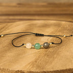 Fortune Jewel Citrine Green Aventurine Pyrite Success Rope Card Bracelet Fortune Jewel