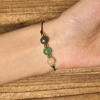 Fortune Jewel Citrine Green Aventurine Pyrite Success Rope Card Bracelet Fortune Jewel