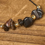 Fortune Jewel Tiger Eye Black Tourmaline Pyrite Protection Card Rope Bracelet Fortune Jewel