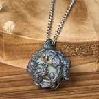 Fortune Jewel Copper Dragon Surrounding Bead Strength Pendant Necklace Fortune Jewel